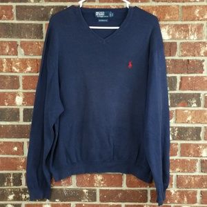 Polo Ralph Lauren Navy Blue V-Neck Sweater
